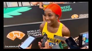 Shelly Ann Fraser pryce Post 100m INTERVIEW Budapest World Championships 2023 #100m