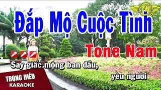 Karaoke Đắp Mộ Cuộc Tình Tone Nam Nhạc Sống | Trọng Hiếu
