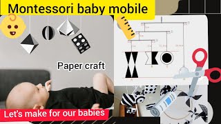 Montessori at home #Baby mobile diy #Making at home #black and white #2021