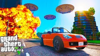 GTA 5 РЕАЛЬНАЯ ЖИЗНЬ - ТУТ ЗОМБИ! НЛО ОБРУШИЛИСЬ НА ГОРОД В ГТА 5 МОДЫ! ОБЗОР МОДА ВИДЕО ИГРЫ MODS