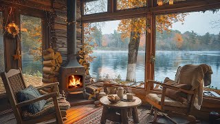 Lakeside Morning Peace | Relaxing Campfire and Nature Ambience for Study and Calm