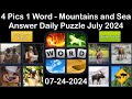 4 Pics 1 Word - Mountains and Sea - 24 July 2024 - Answer Daily Puzzle + Bonus Puzzle #4pics1word