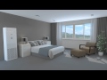 Floor Mounted Air Conditioner in a Bedroom - 3D Animation