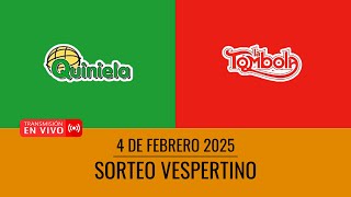 Sorteo Vespertino de Quiniela y Tómbola - 04/02/2025 / Emisión en directo de Loteria Uruguaya