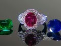Three Precious Gems Rubies, Emeralds, Sapphires