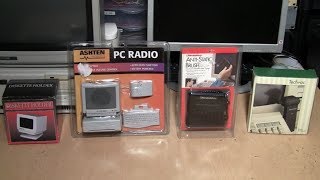 Vintage PC accessories: CRT disk holder, PC Radio, anti-static brush & Techvac