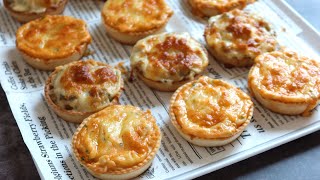 Tartaletas gratinadas de pollo y merluza