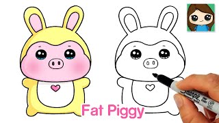 How to Draw Fat Piggy 🐽 Moriah Elizabeth