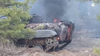 Видео с места уничтожения украинских БМП!!!
