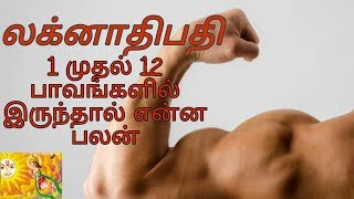 லக்னாதிபதி லக்கினம் முதல் 12 பாவங்களில் இ௫ந்தால் ௭ன்ன பலன்