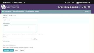 D2L v10.6 Student Tutorial: ePortfolio - Collections