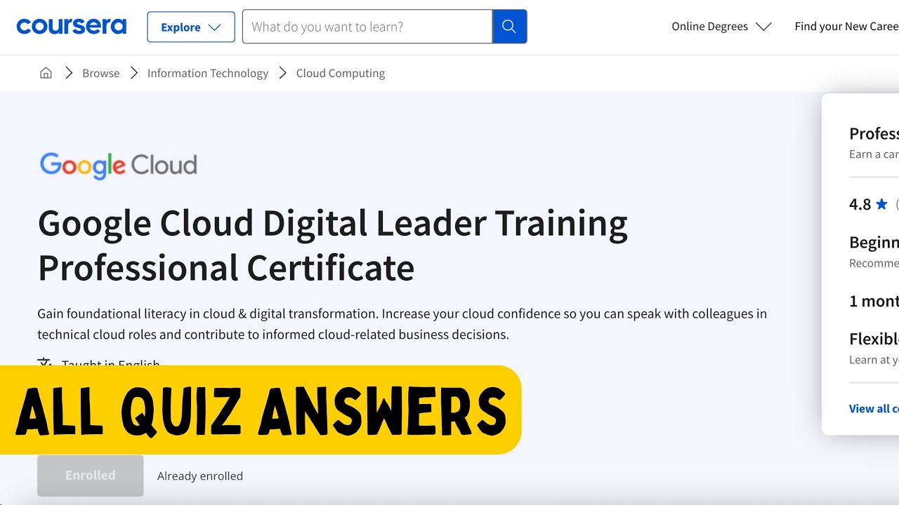 Quiz Answers Of Google Cloud Digital Leader Training Professional ...