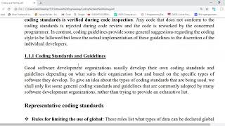 Coding: Standard and Guidelines, Code Review