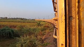 Taking A Beautiful Curve On Mahuva Bhavnagar Passanger Train Near Dhola Junction