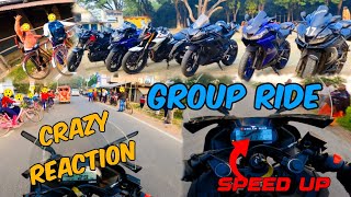 Group রাইডিং With Akrapovic Exhaust and My r15v3 🔥 Crazy পাবলিক and Girls Reaction 😍 | Close call...