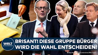 NEUWAHLEN: Das Schicksal über Merz, Weidel, Scholz und Habeck entscheidet DIESES Wähler-Milieu