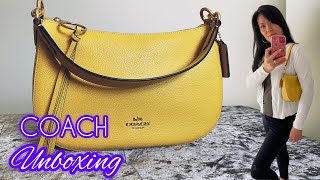 UNBOXING MY COACH SUTTON CROSSBODY BAG! It’s a yellow bag🥰