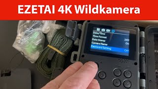 EZETAI 4K Wildkamera Bewegungsmelder und Nachtsicht / Jagdkamera mit 32GB Speicherkarte | Unboxing