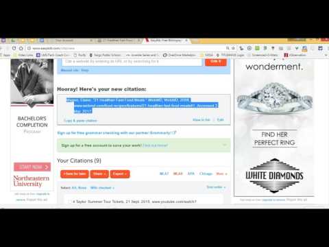 How do you do in text citation for a website?