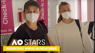 Barty, Pliskova & Osaka Arrive in Melbourne | AO Stars