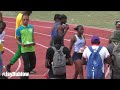 girls 100m finals shemonique hazle jounee armstrong kerelle etienne central champs 2025