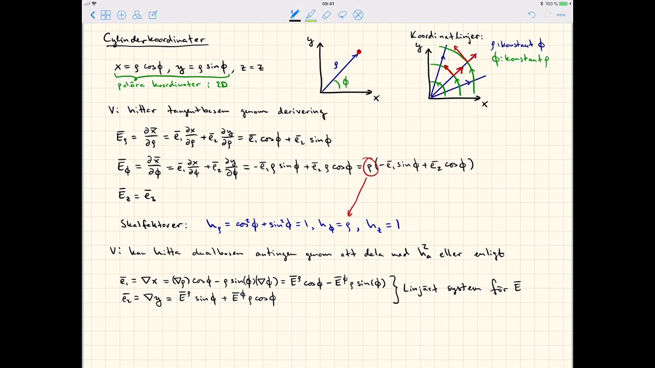 Vektoranalys 32: Cylinderkoordinater, Virveltrådsfält - YouTube