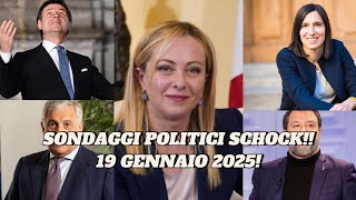 SONDAGGI POLITICI SCHOCK!: 19 GENNAIO 2025 ECCO CHI SALE E CHI SCENDE NELLE INTENZIONI DI VOTO!