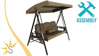 Sunnydaze Decor 3-Person Adjustable Tilt Canopy Patio Swing with Attached Side T - LR-819