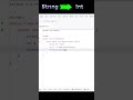 convert string to int in java#shorts #java #youtubeshorts #shortsfeed #shortvideo #coding #ytshorts