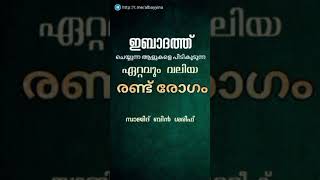 ഇബാദത്ത് ചെയ്യുന്ന ആളുകളെ പിടികൂടുന്ന ഏറ്റവും വലിയ രണ്ട് രോഗം|Sajid Bin Shareef #status #statusvideo