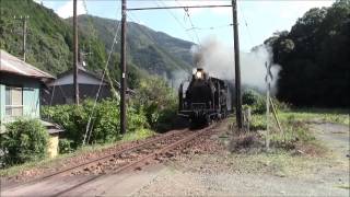 Oigawa Railway Steam Locomotive, Sasamado Station 大井川鐡道ＳＬ川根温泉笹間渡駅近く