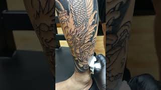 Leg tattoo for men | dragon tattoo | 1st session | done by inusha chathuranga