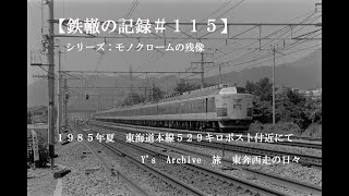 【鉄轍の記録＃１１５】　１９８５年夏　東海道本線５２９キロポスト付近にて                               Y's　Archive　旅　東奔西走の日々