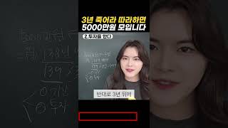 3년 죽어라 따라하면 5000만원 모입니다