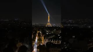 That great Paris light show that is the Eiffel tower in the city of light.
