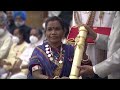 president kovind presents padma shri to smt. durga bai vyam for art