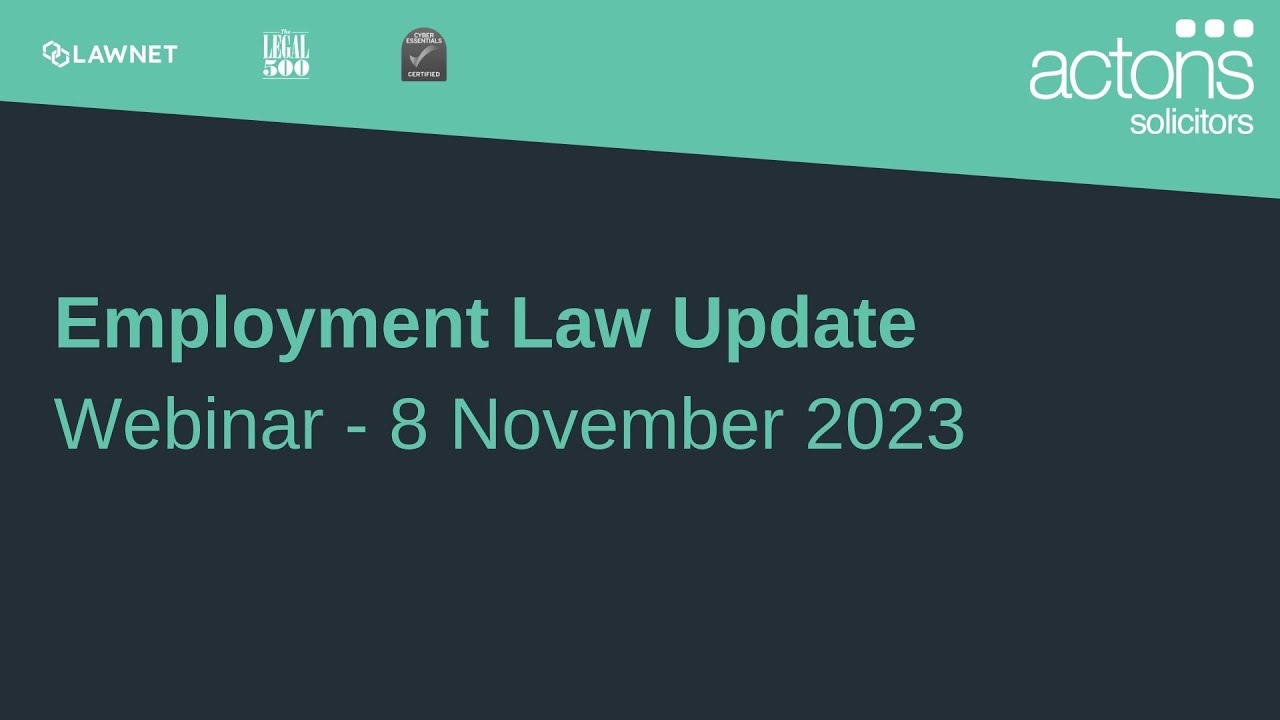 Employment Law Update Webinar Youtube