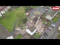 ayr explosion aerial video shows home completely flattened by an explosion last night.