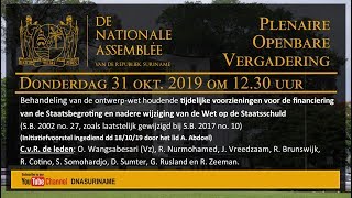 PLENAIRE OPENBARE VERGADERING 31 OKTOBER 2019