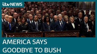 World leaders gather to pay respects to George HW Bush | ITV News