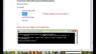 C PROGRAM TUTORIAL CONSTANT QUALIFIER DEMO