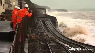 Dawlish as sea wall collapses