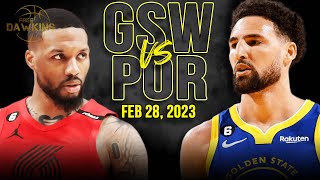 Golden State Warriors vs Portland Trail Blazers Full Game Highlights | Feb 28, 2023 | FreeDawkins