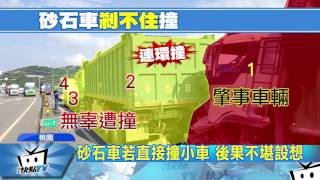 20170424中天新聞　驚險！砂石車紅燈剎不住　連續推撞3車