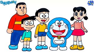 Doraemon Drawing || How to Draw Doraemon and his friends