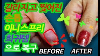 [BEAUTY] 갈라지거나 찢어진 손톱 복구 | 이니스프리 희귀템으로 손톱실크랩핑