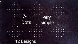 12 days 12 Easy Rangoli Designs🌺7-1 Dots Muggulu for Daily use🌺#simplekolamwithdots