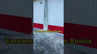 Enormous icicle in Russia