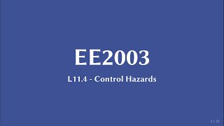 L11.4 - Control Hazards