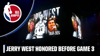 Jerry West honored with a moment of silence before Game 3 of NBA Finals | NBA on ESPN